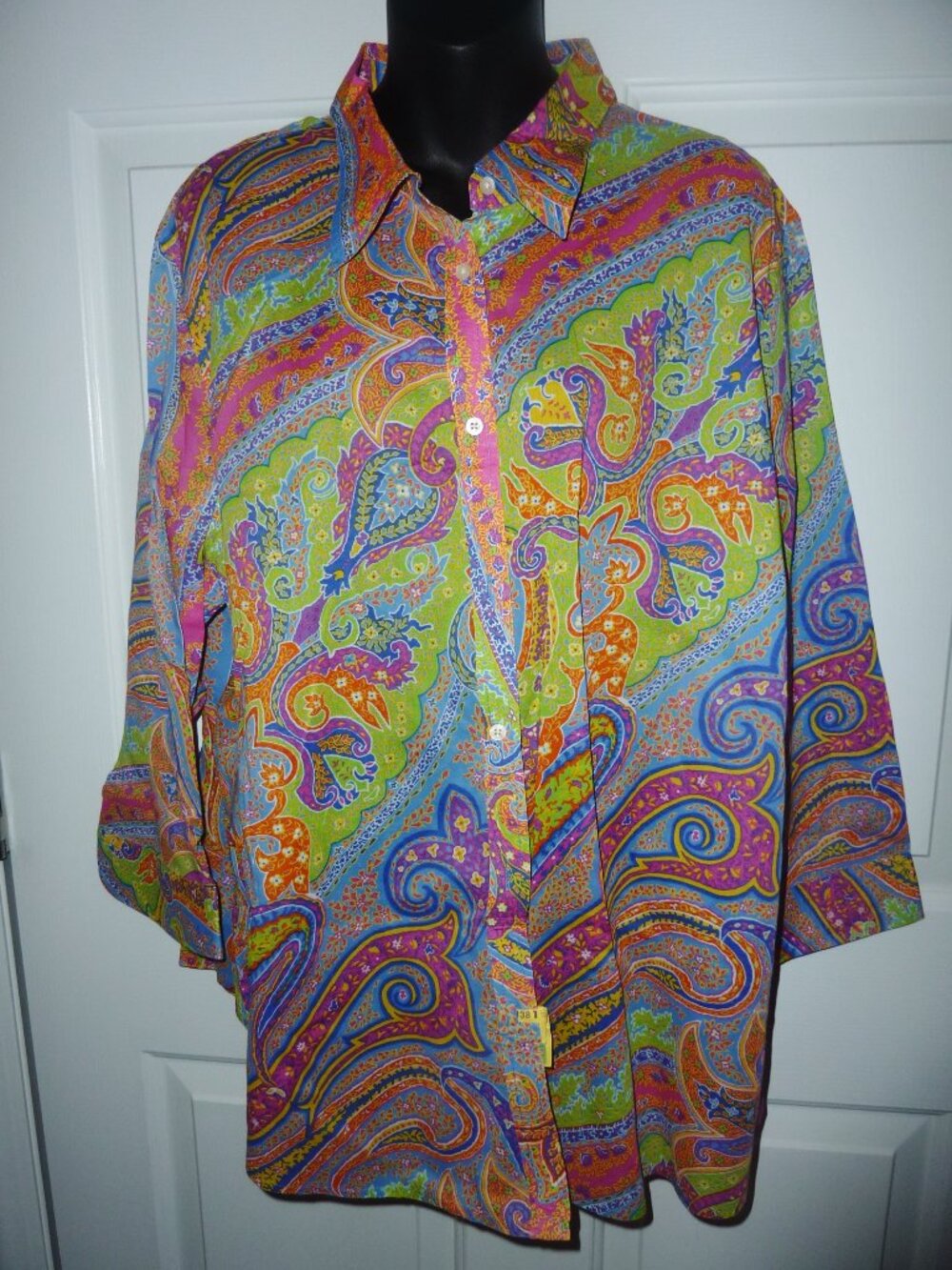 Mint! Lauren Ralph Lauren Polo Ladies Button Down Paisley Blouse 3X